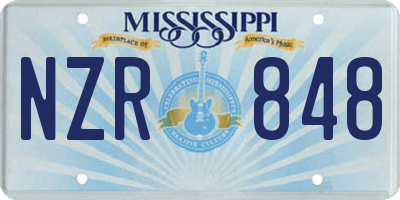 MS license plate NZR848
