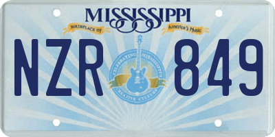 MS license plate NZR849