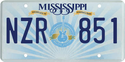 MS license plate NZR851