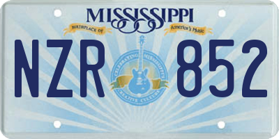 MS license plate NZR852
