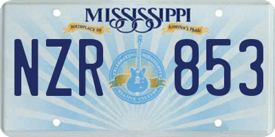 MS license plate NZR853