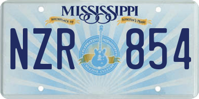 MS license plate NZR854