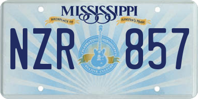 MS license plate NZR857