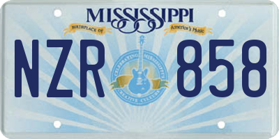 MS license plate NZR858