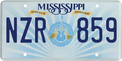 MS license plate NZR859