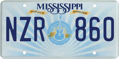 MS license plate NZR860