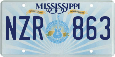 MS license plate NZR863