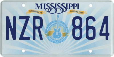 MS license plate NZR864