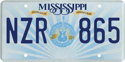 MS license plate NZR865