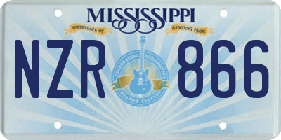 MS license plate NZR866
