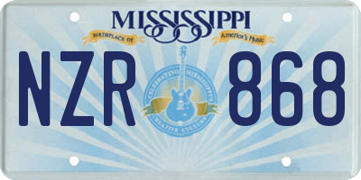 MS license plate NZR868