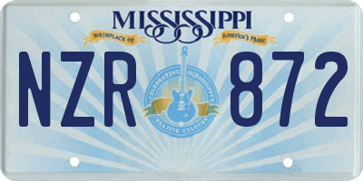 MS license plate NZR872