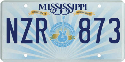 MS license plate NZR873