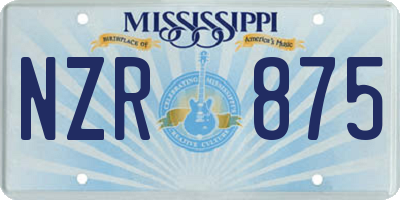MS license plate NZR875