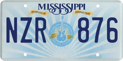 MS license plate NZR876