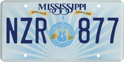 MS license plate NZR877