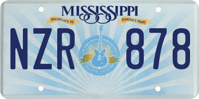 MS license plate NZR878