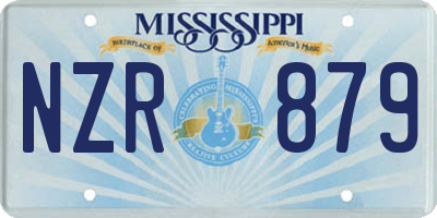 MS license plate NZR879