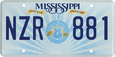 MS license plate NZR881