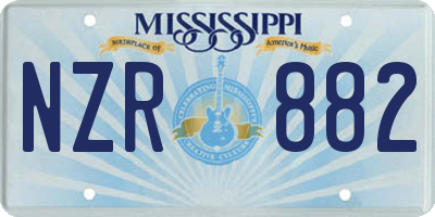 MS license plate NZR882