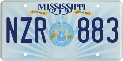 MS license plate NZR883