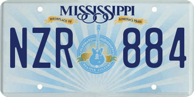 MS license plate NZR884