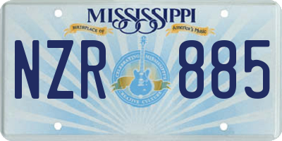 MS license plate NZR885