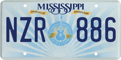 MS license plate NZR886