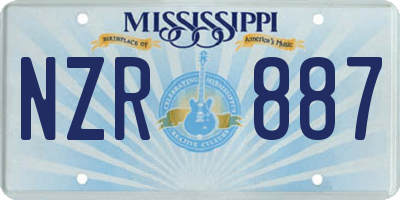 MS license plate NZR887