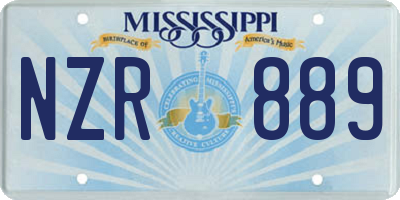 MS license plate NZR889