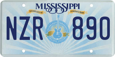 MS license plate NZR890
