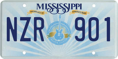 MS license plate NZR901