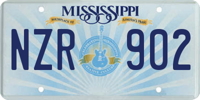 MS license plate NZR902