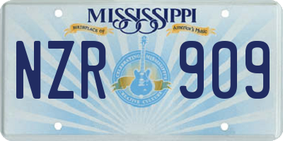 MS license plate NZR909
