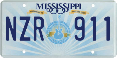 MS license plate NZR911