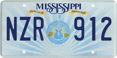 MS license plate NZR912