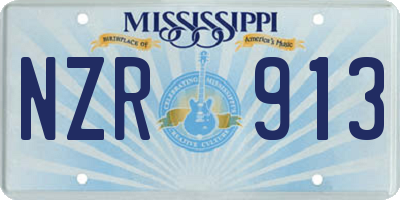 MS license plate NZR913