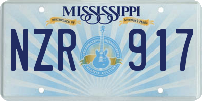 MS license plate NZR917