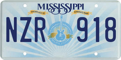 MS license plate NZR918