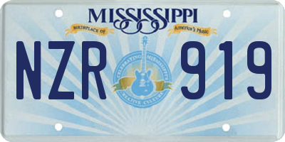 MS license plate NZR919