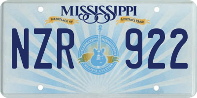 MS license plate NZR922
