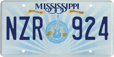 MS license plate NZR924