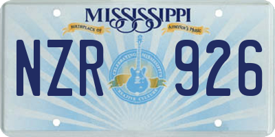 MS license plate NZR926