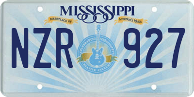 MS license plate NZR927