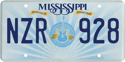 MS license plate NZR928