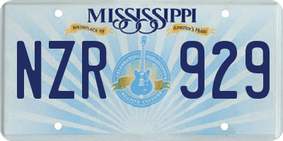 MS license plate NZR929