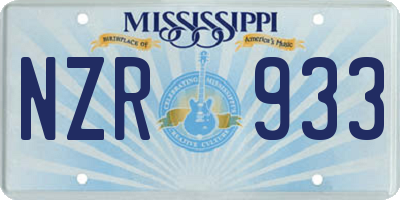 MS license plate NZR933