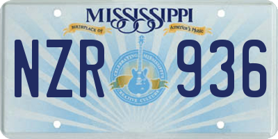 MS license plate NZR936