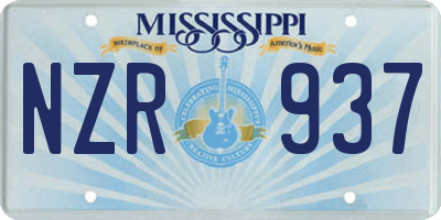 MS license plate NZR937