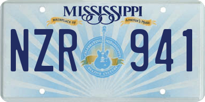 MS license plate NZR941